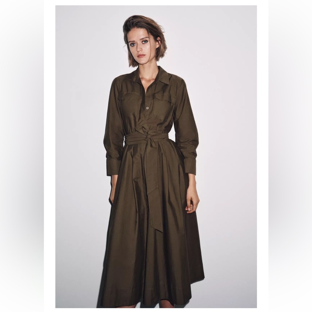 ZW COLLECTION POPLIN SHIRT DRESS - Picture 2 of 3